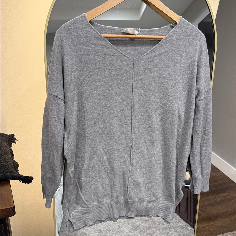 Gray Long Sleeve Women's Top